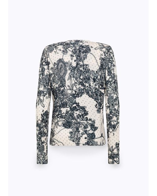 Blugirl Blumarine Gray Long-Sleeved Knitted Cardigan
