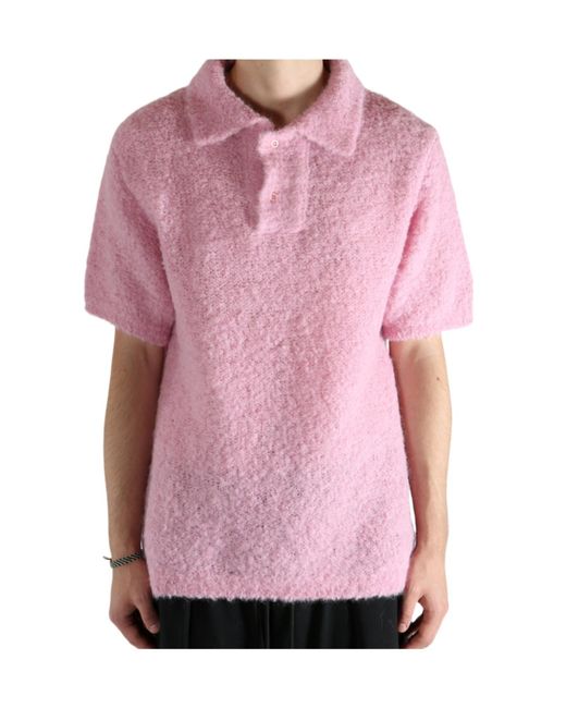 ERL Pink Short-Sleeved Polo Shirt for men