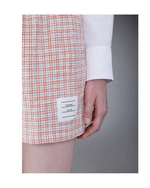 Thom Browne Pink Checked Tweed Drawstring Shorts