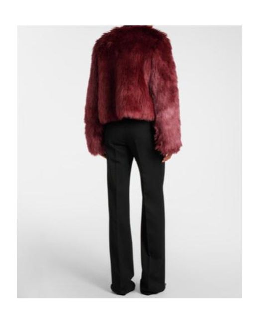 Galvan Red Manouchi Faux Fur Jacket