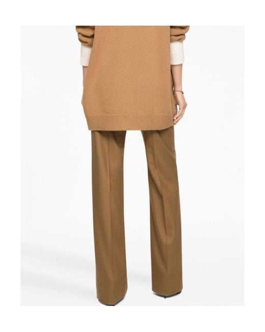 Dolce & Gabbana Brown Logo Plaque Straight-Leg Trousers
