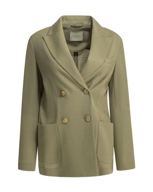 Circolo 1901 Green Double-Breasted Suit Jacket