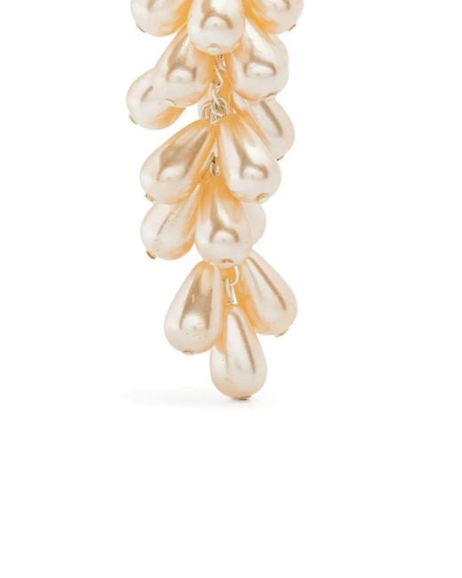Magda Butrym Metallic Pearl-Drop Hoop Earrings