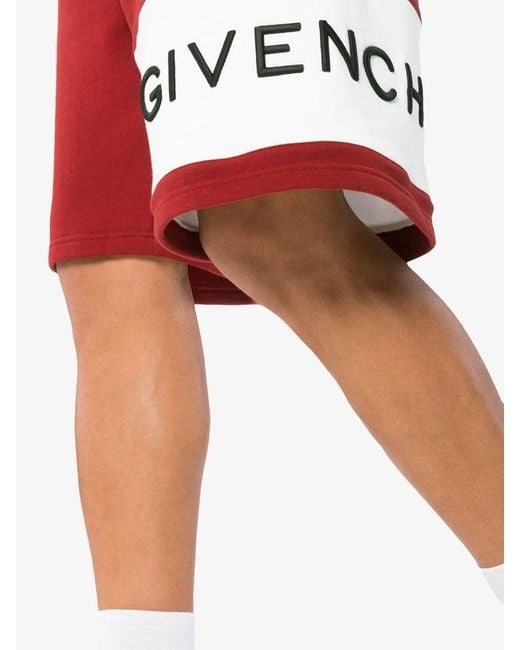 Givenchy Red Logo Shorts for men
