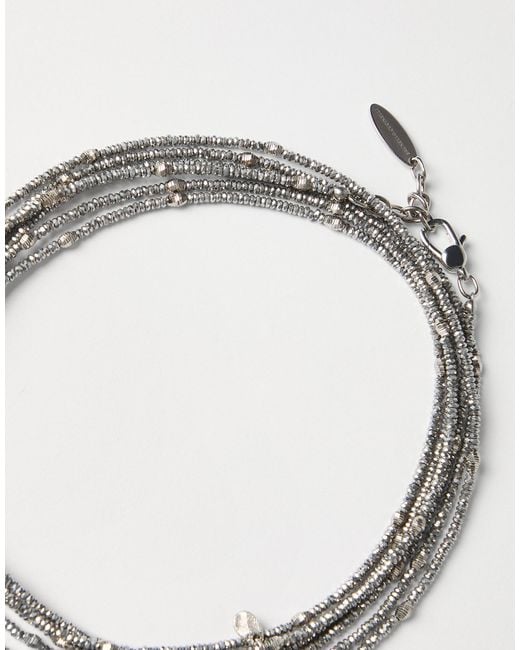 Brunello Cucinelli Metallic Bijoux Beaded Wrap Bracelet