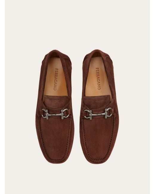 Ferragamo Brown Round-Headed Love Shoes for men