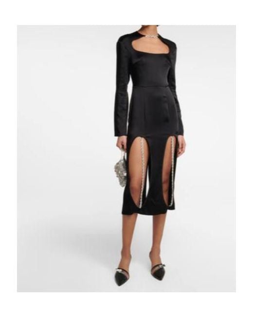 Christopher Kane Black Cutout Embellished Midi Dress