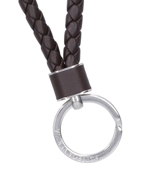 Bottega Veneta White Intreccio Key Ring for men