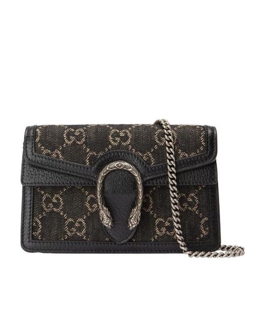 Gucci Black Dionysus Series Gg Super Mini Shoulder Bag
