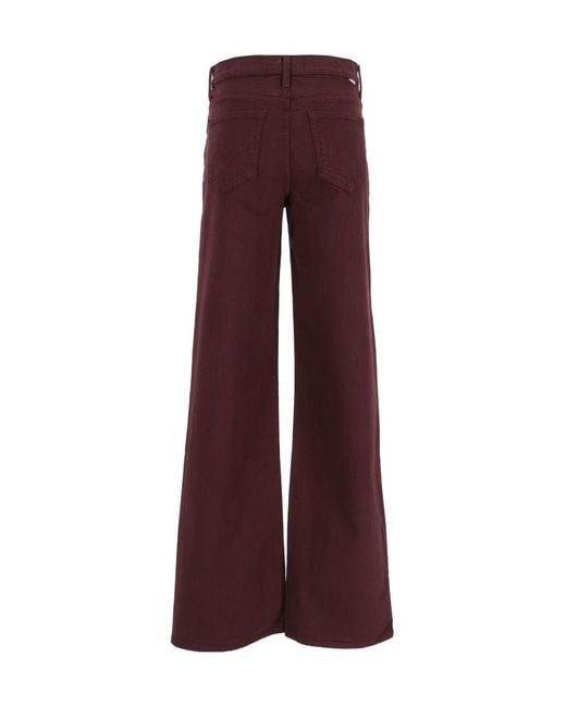 Mother Purple The Rerun Wide-Leg Jeans