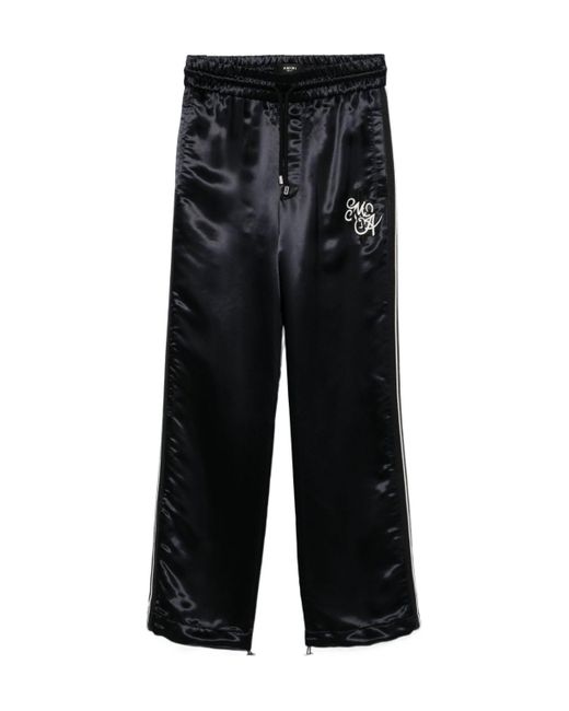 Amiri Black Ma Music Note Drawstring Track Trousers for men