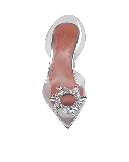 AMINA MUADDI White Pointed-Toe High Heels
