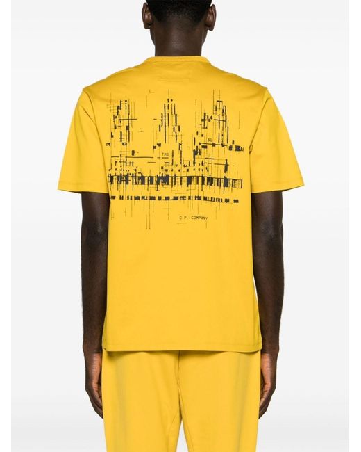 C P Company Yellow Metropolis Series Crewneck T-Shirt for men