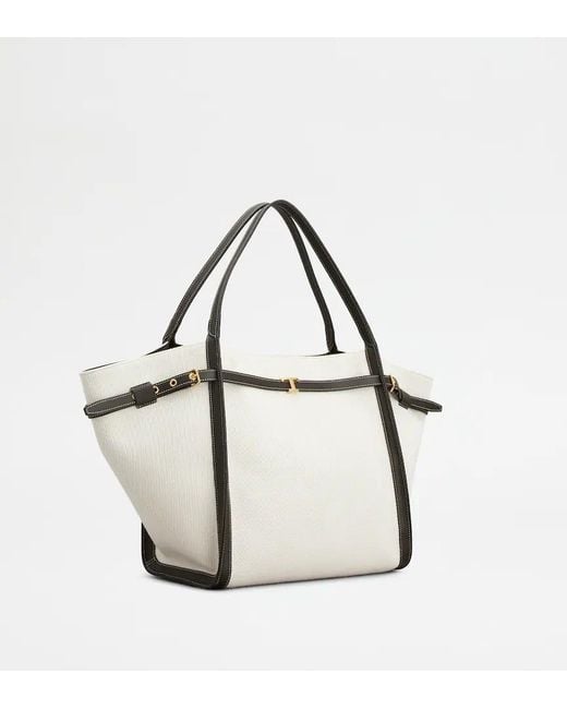 Tod's White Timeless Medium Tote Bag