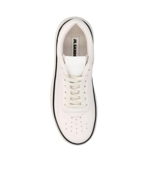 Jil Sander White Chunky Lace-Up Sneakers