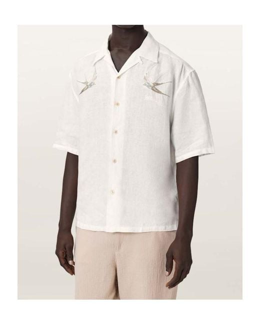 AllSaints White Short-Sleeved Shirt for men