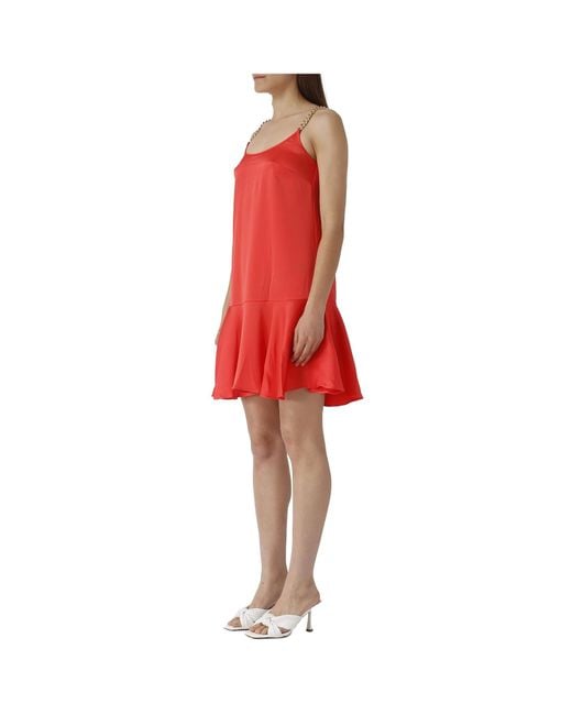 MICHAEL Michael Kors Red Peplum-Hem Satin Minidress