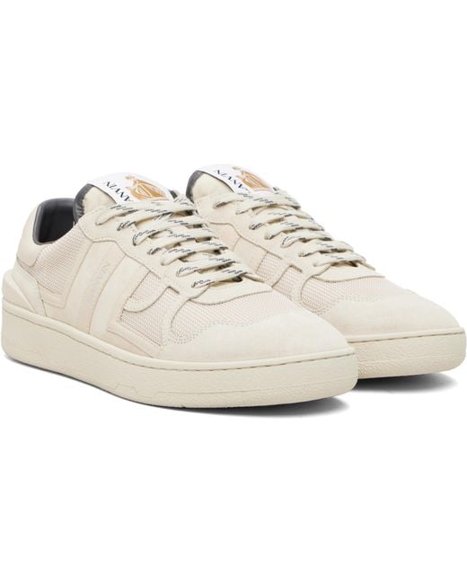 Lanvin White Clay Mesh Sneakers for men