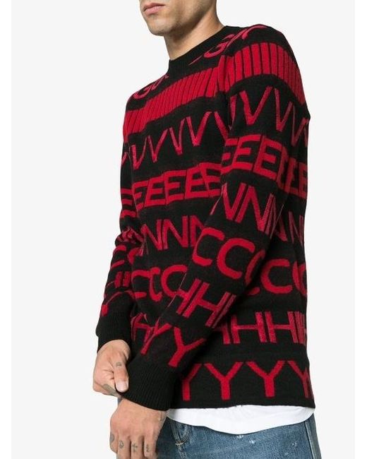 Givenchy Red Alphabetical Sweater for men
