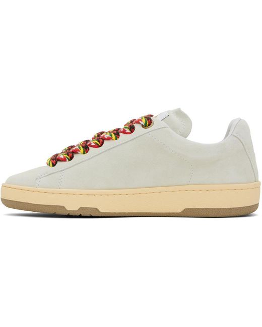 Lanvin White Suede Curb Lite Sneakers For for men
