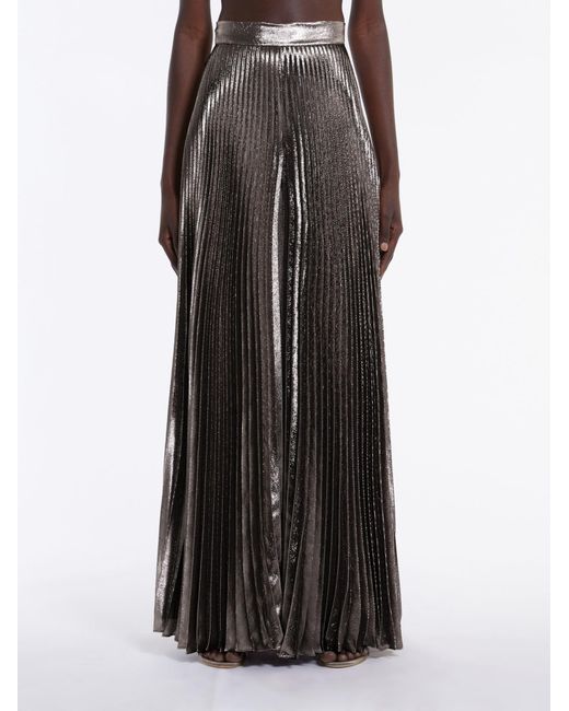 Max Mara Black Pleated Metallic Effect Trousers