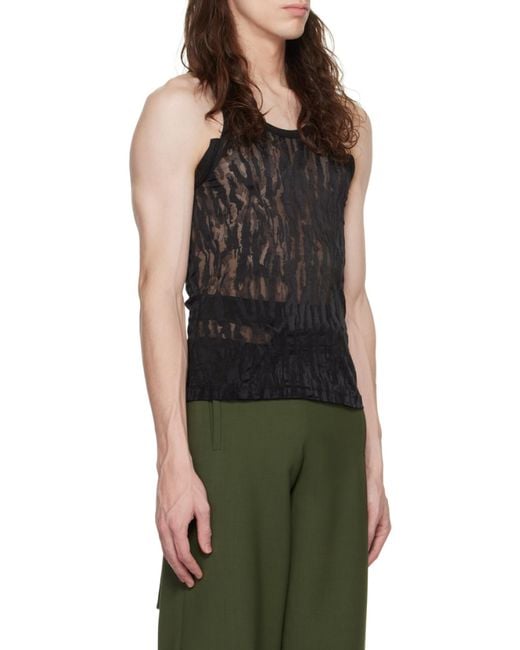 Dion Lee Black Camouflage Slip-Detail Vest for men