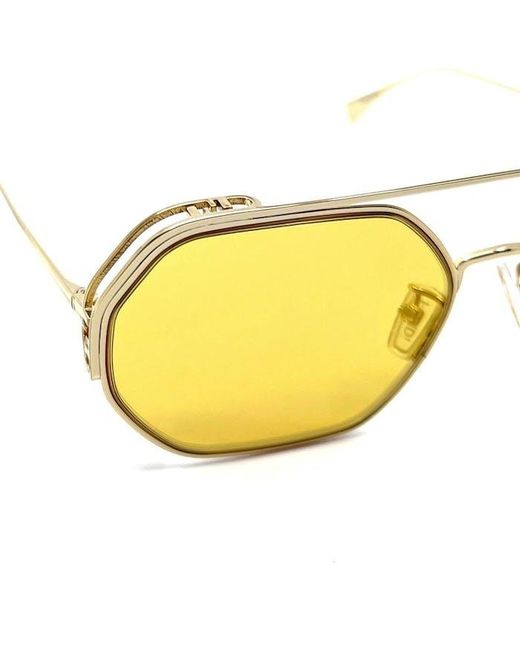 Fendi Metallic Eyewear Geometric Frame Sunglasses