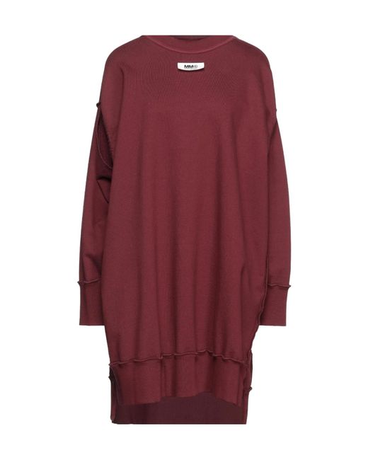 MM6 by Maison Margiela Red Long-Sleeve Printed T-Shirt Dress