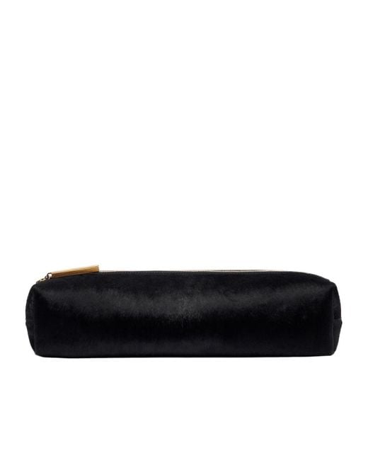 Khaite Black Kye Calf Hair Clutch