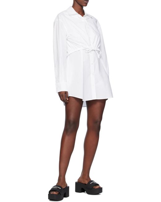 T By Alexander Wang White Layered Mini Shirtdress