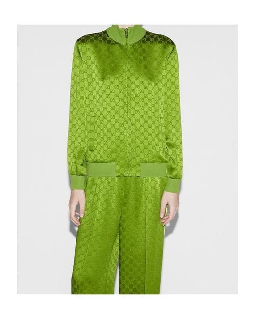 Gucci Green Monogrammed Zip-Up Jacket