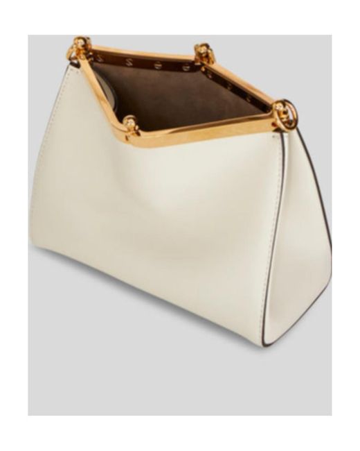 Etro White Vela Logo Charm Mini Shoulder Bag