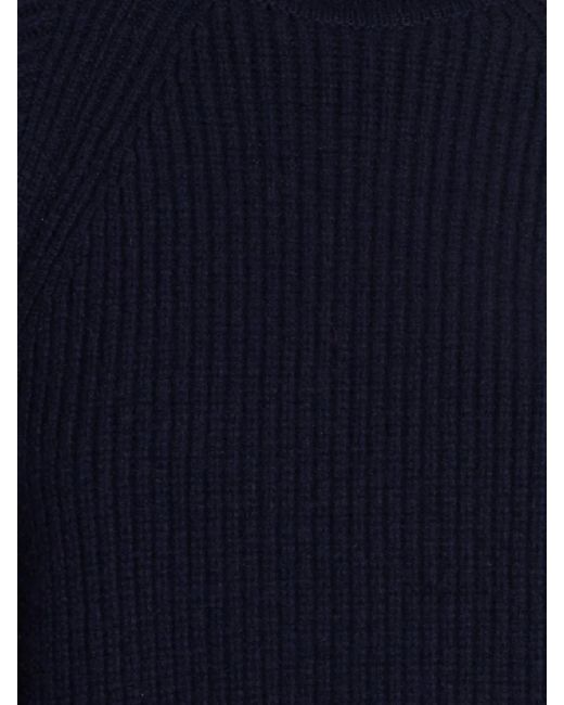 Balmain Blue Balloon Sleeved High Neck Jumper