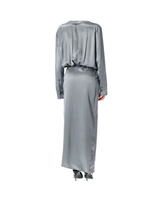 The Attico Gray The Long Chemisier Dress