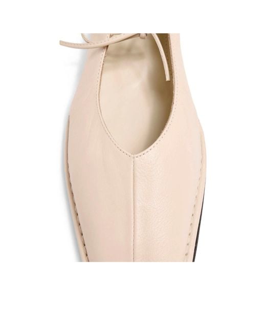 Alohas Natural Lace-Up Flat Shoes
