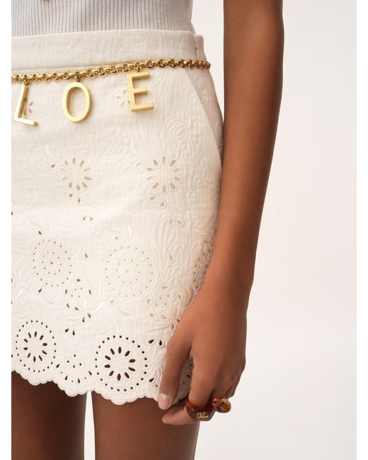 Chloé White Scalloped Mini Skirt