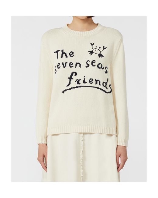 Weekend by Maxmara White Nespola Crewneck Knitted Jumper