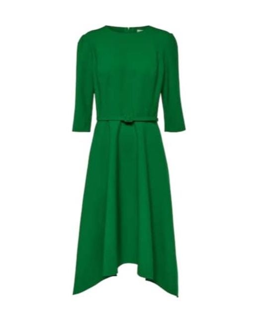 Oscar de la Renta Green Wool-Blend Midi Dress