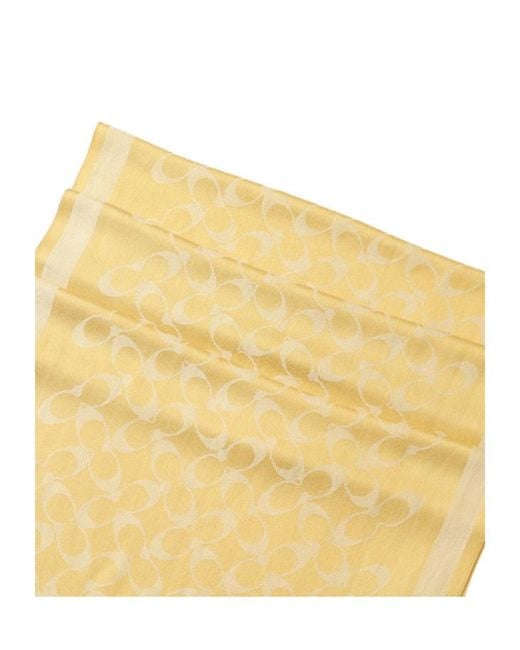 COACH Yellow Tassel Scarf