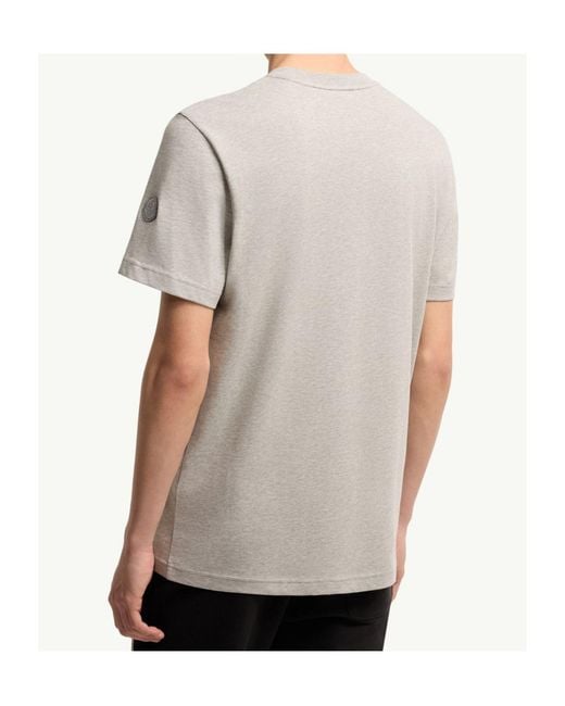 Moncler Gray Monduck Cotton T-Shirt for men