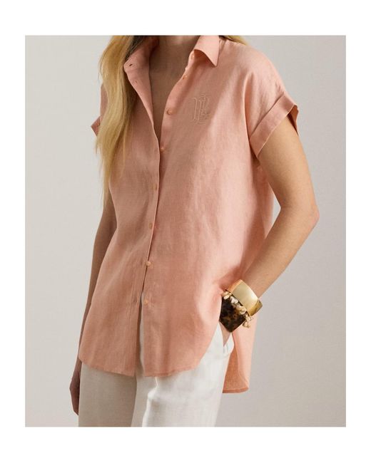 Ralph Lauren Pink Lauren Short Sleeve Buttoned Shirt