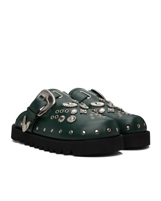 Toga Virilis Green Round Toe Flat Mules for men