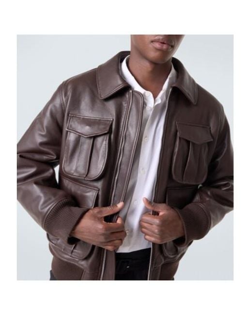 Simone Rocha Brown Leather Jacket for men