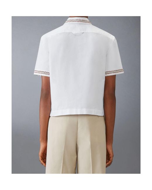 Thom Browne White Oxford Cropped Shirt