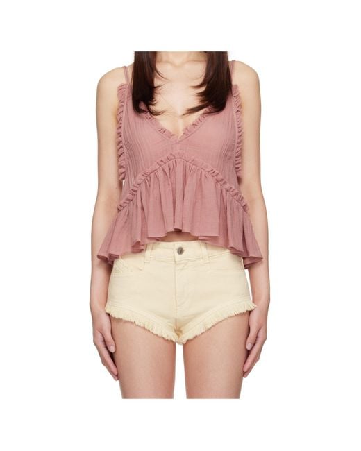 The Attico Pink Ruffled Top