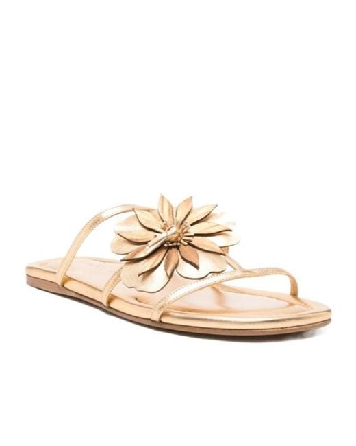 Zimmermann Metallic Strappy Flat Sandals