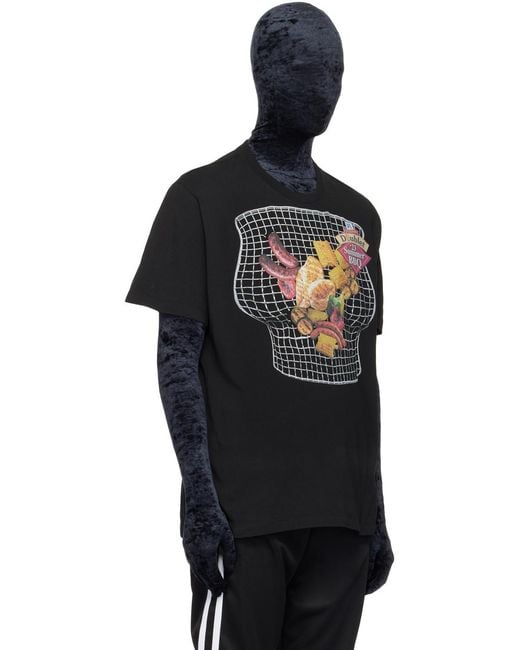 Doublet Black Graphic-Print Cotton T-Shirt for men