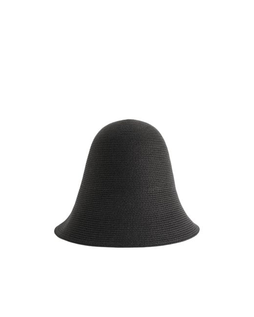 Totême Black Woven Paper Sun Hat