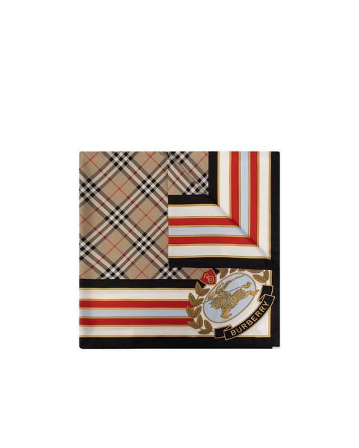 Burberry White Check Pattern Square Scarf for men