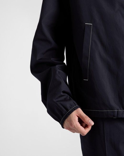Prada Blue Zip-Up Bomber Jacket for men
